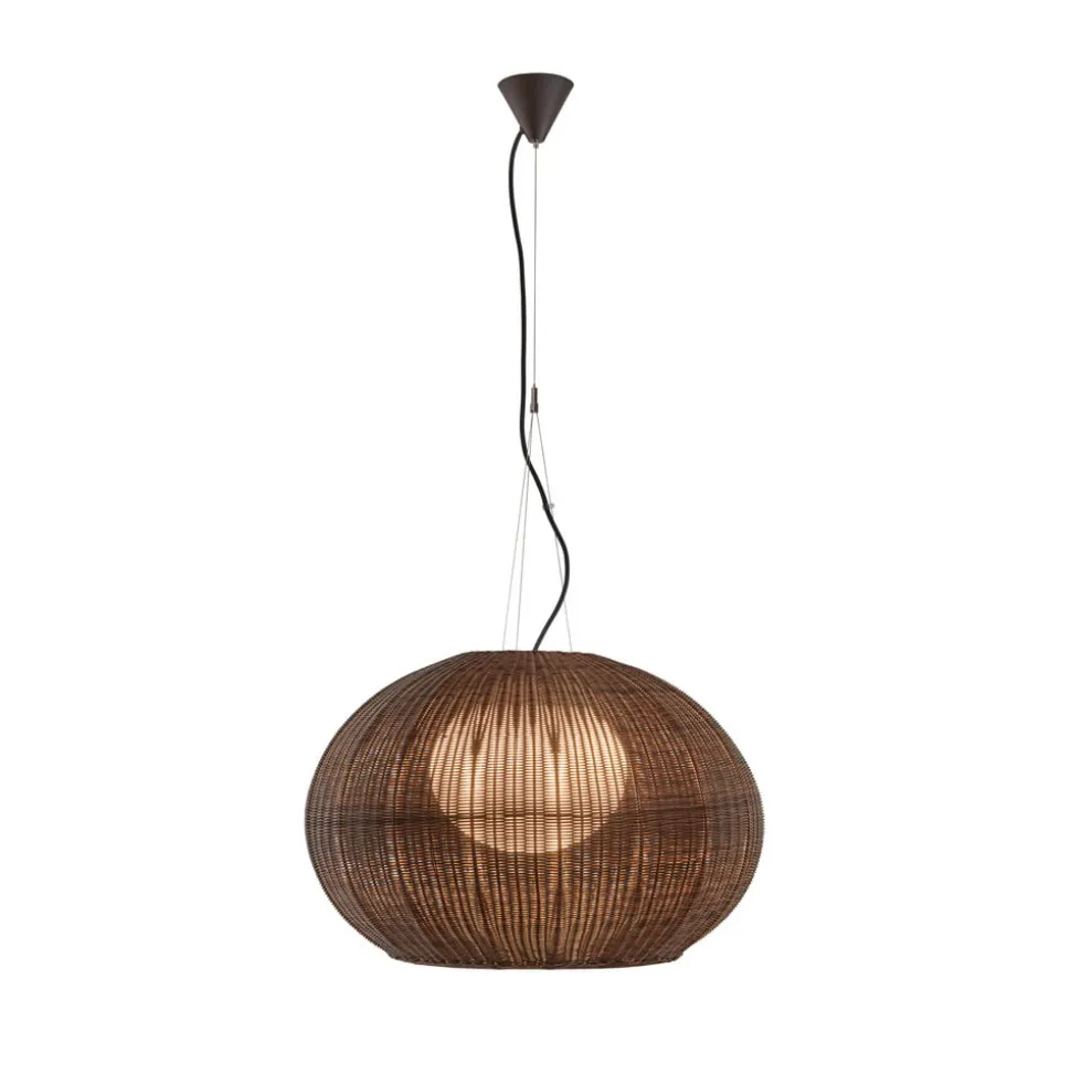 Bover udendørs hængelampe Garota, grafitbrun/brun Ø 72 cm