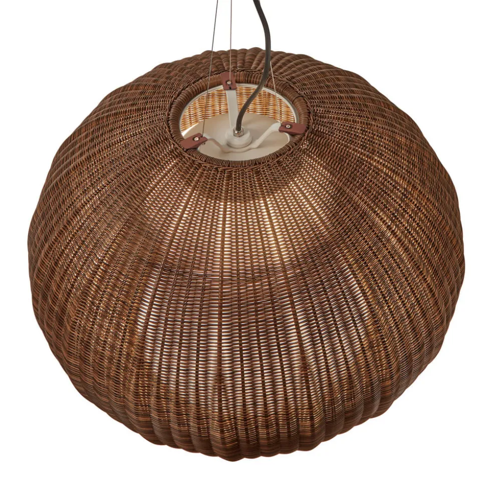 Bover udendørs hængelampe Garota, grafitbrun/brun Ø 72 cm