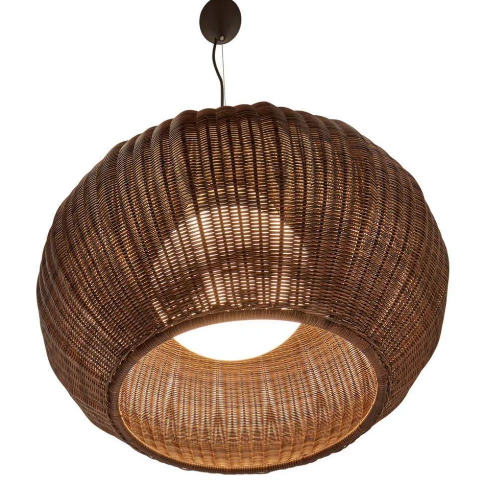 Bover udendørs hængelampe Garota, grafitbrun/brun Ø 72 cm