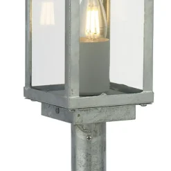 Box II sokkellampe, 50 cm høj, sølv/klar, glas, IP44