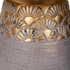 Bronco bordlampe, beige, keramik/kunstlæder, højde 39 cm