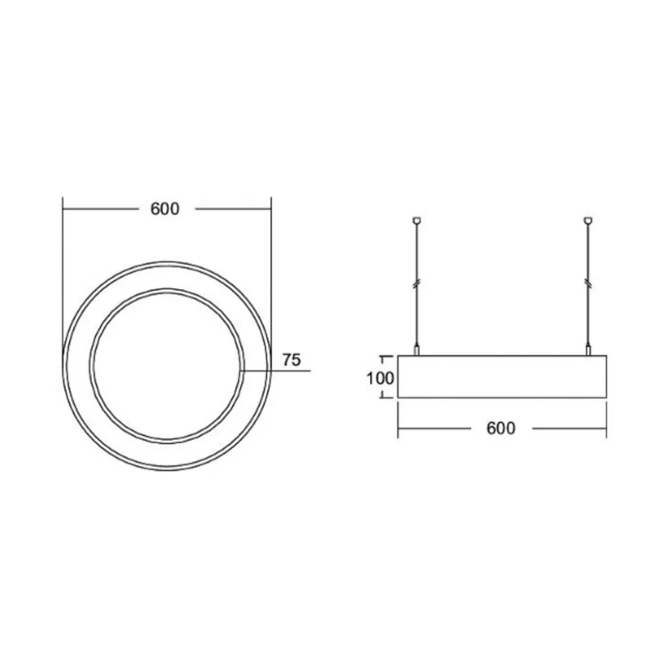 BRUMBERG Biro Circle Ring10 direkte Ø 60 cm tænd/sluk hvid 830