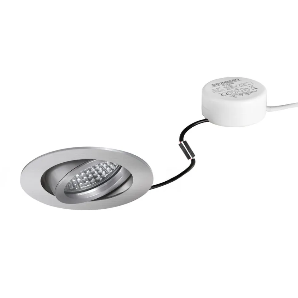 BRUMBERG LED indbygningsspot Tirrel-R, RC, rund driver, mat aluminium