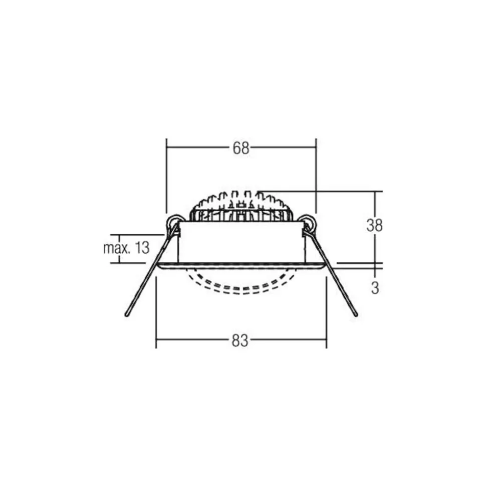 BRUMBERG LED-indbygningsspot BB09, tænd/sluk, stål