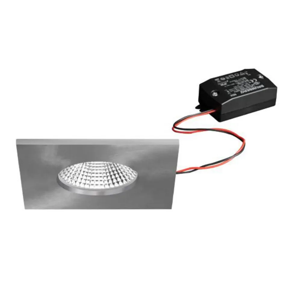 BRUMBERG LED-indbygningsspot BB21, nikkel 85 x 85 mm, on/off IP65