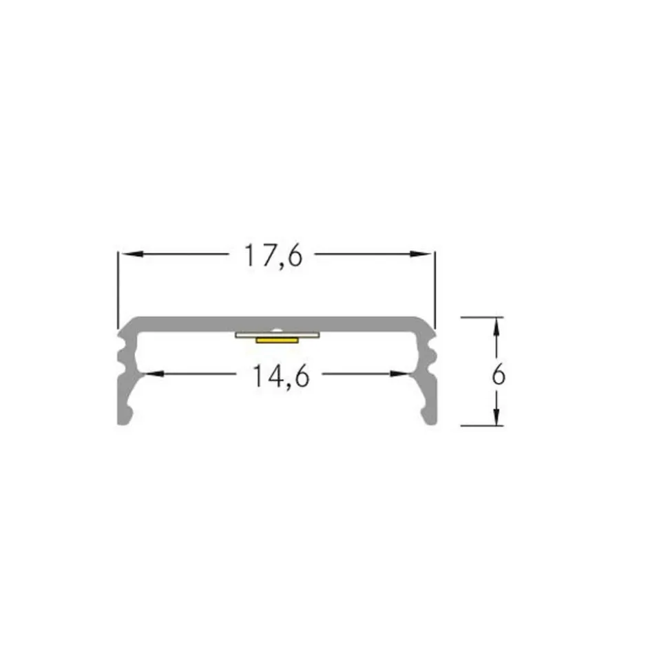 BRUMBERG One LED overflademonteret profil, aluminium, flad, 1 meter