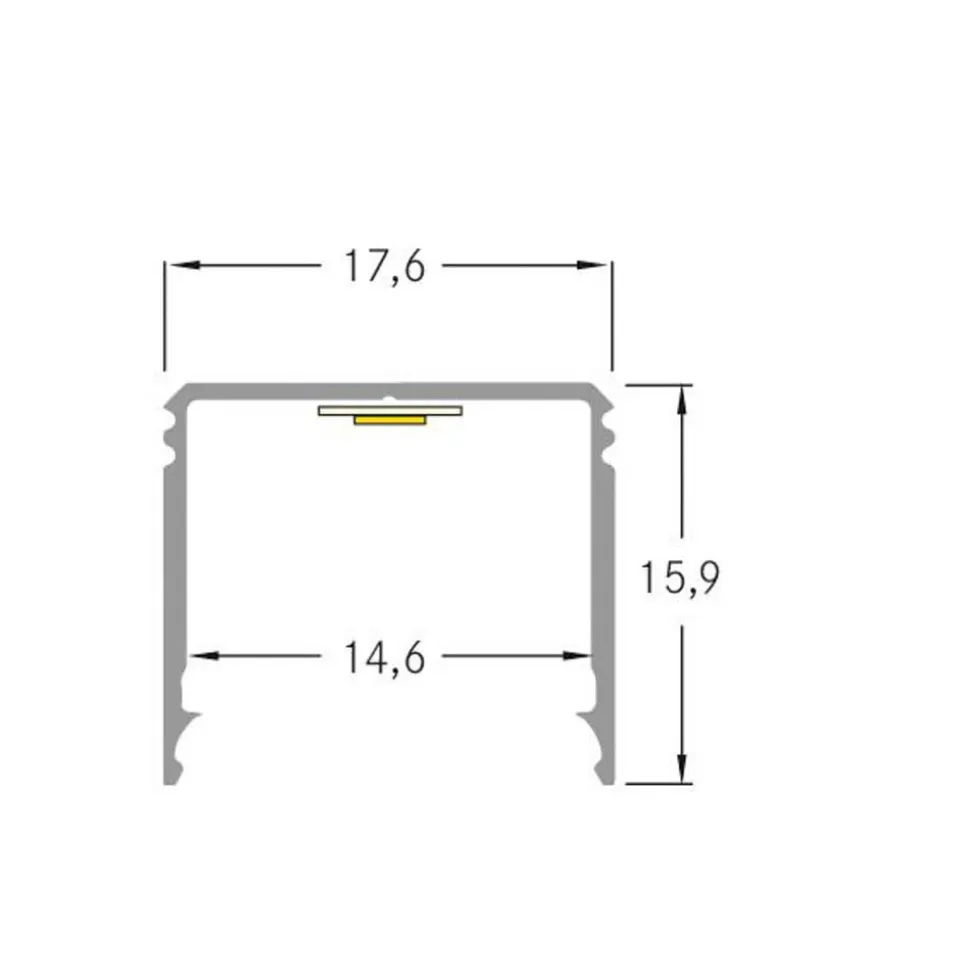 BRUMBERG One LED overflademonteret profil, aluminium, høj, 3 meter