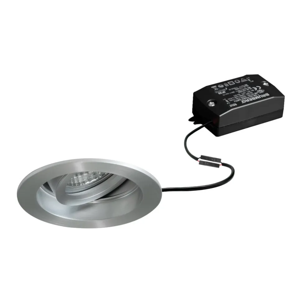 BRUMBERG Tirrel dyb LED indbygningsspot on/off, 830, rund, aluminium