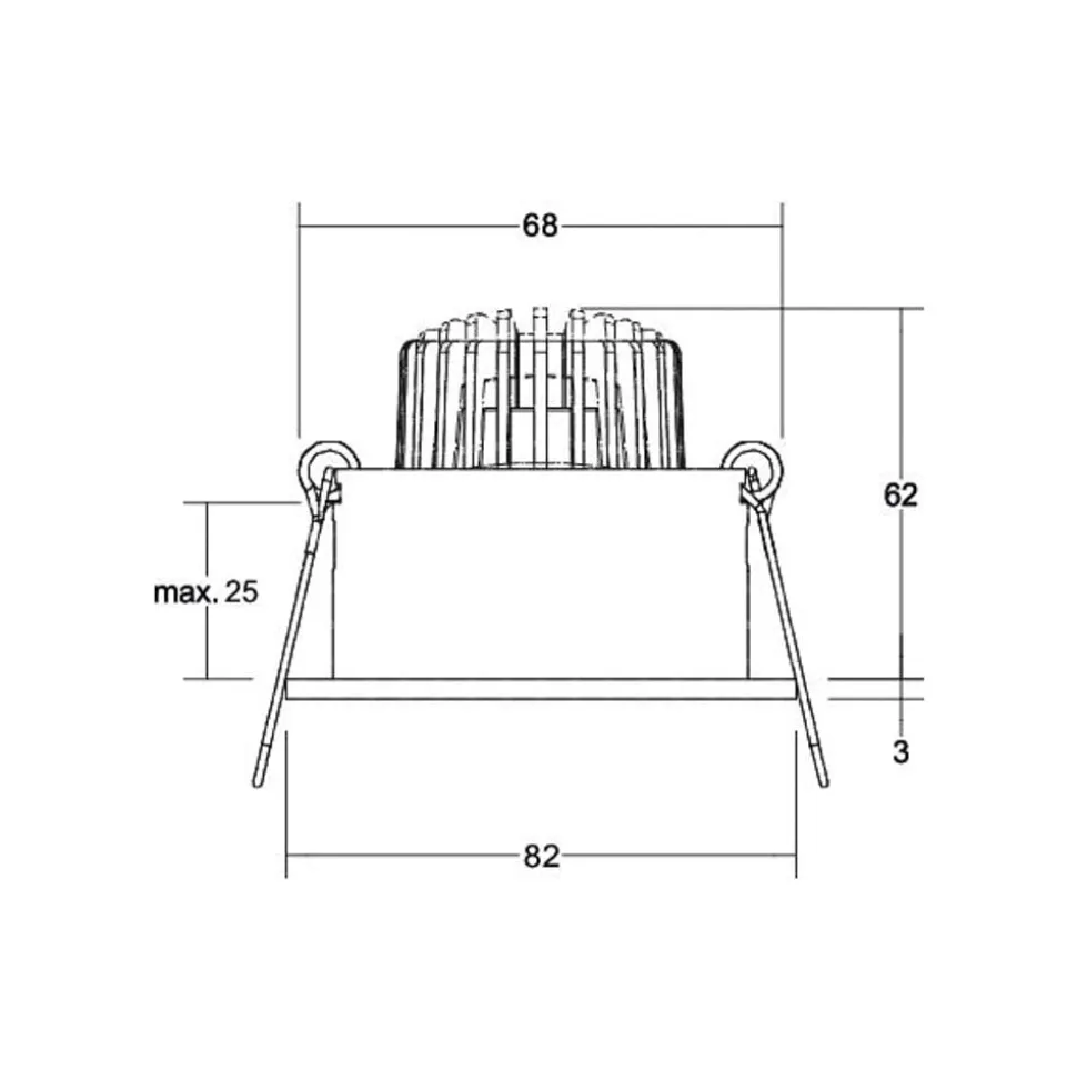 BRUMBERG Tirrel dyb LED indbygningsspot on/off, 830, rund, aluminium
