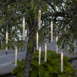Bubbly LED-solcellelyskæde, 10 lyskilder, varmhvid