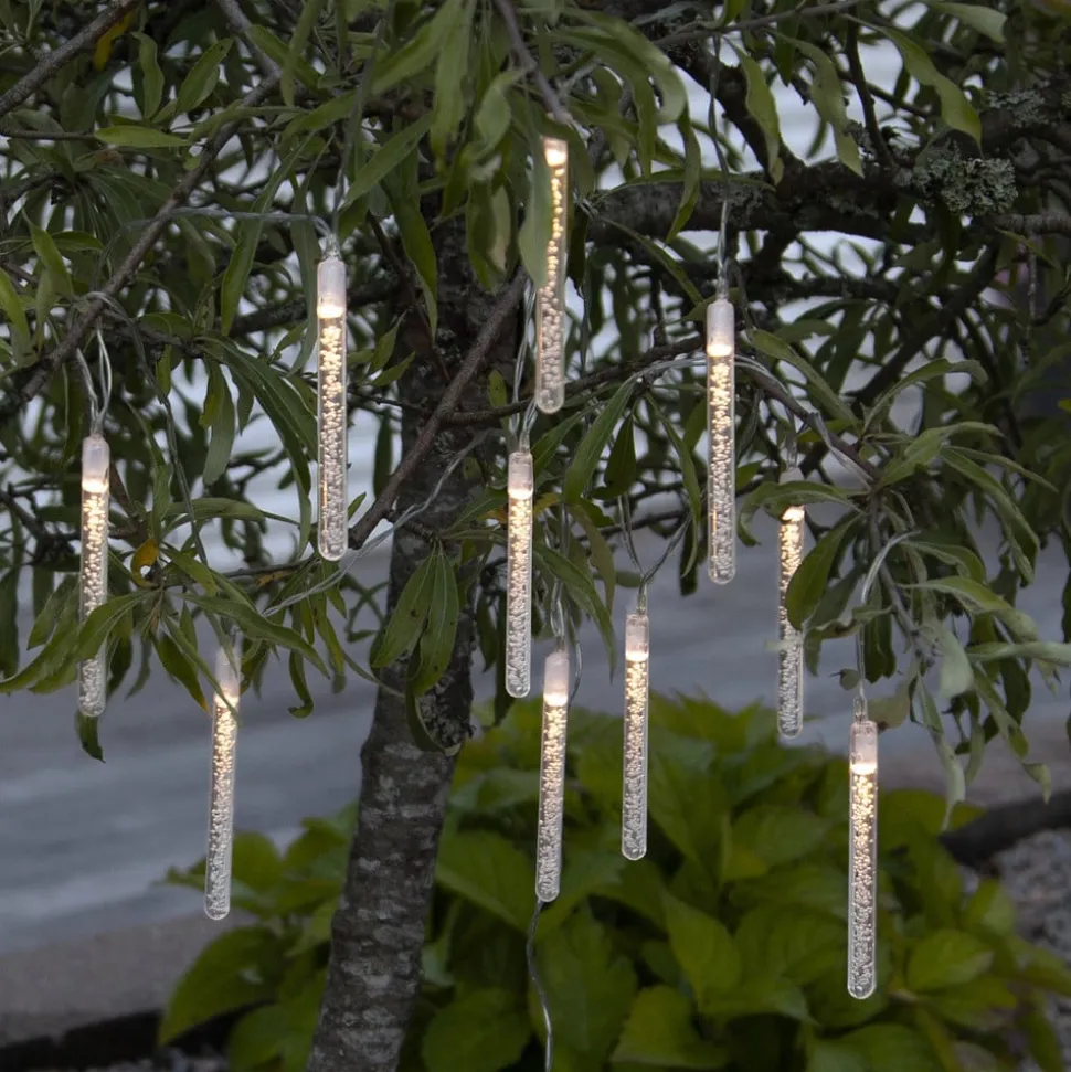 Bubbly LED-solcellelyskæde, 10 lyskilder, varmhvid