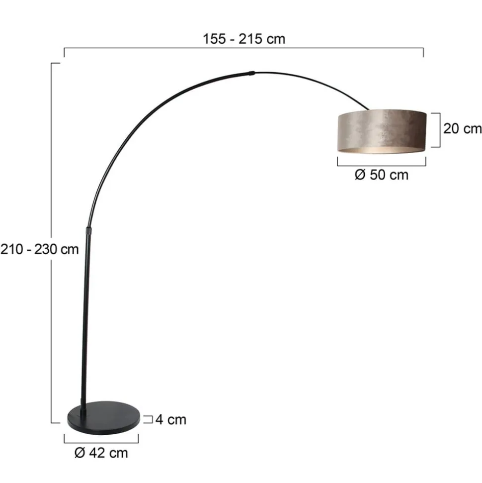 Bue-gulvlampe Sparkled Light sort/sølv