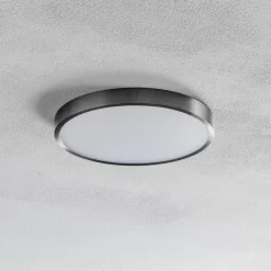 Bully LED-loftslampe, mat nikkel, Ø 24 cm