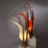Bunga bordlampe i blomsterform, cremefarvet
