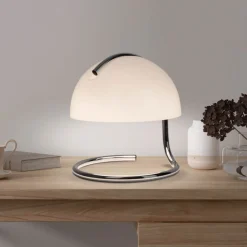 Burano bordlampe, hvid, højde 25 cm, glas/metal, E27