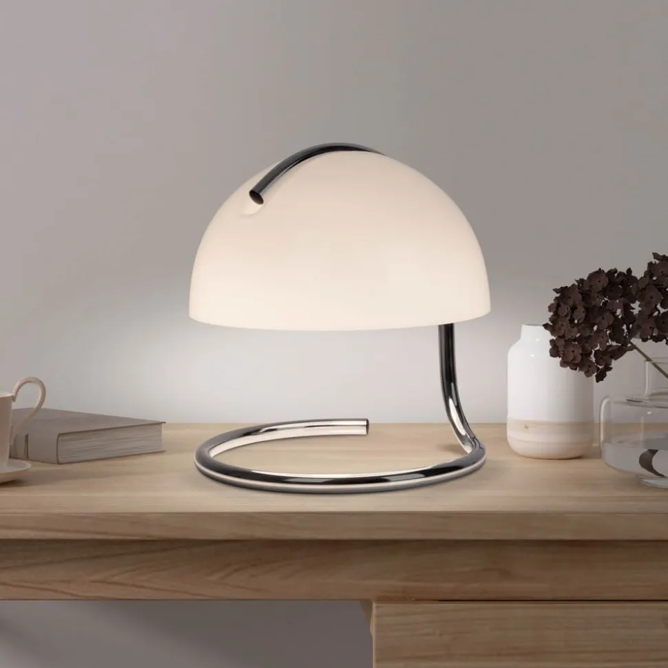 Burano bordlampe, hvid, højde 25 cm, glas/metal, E27