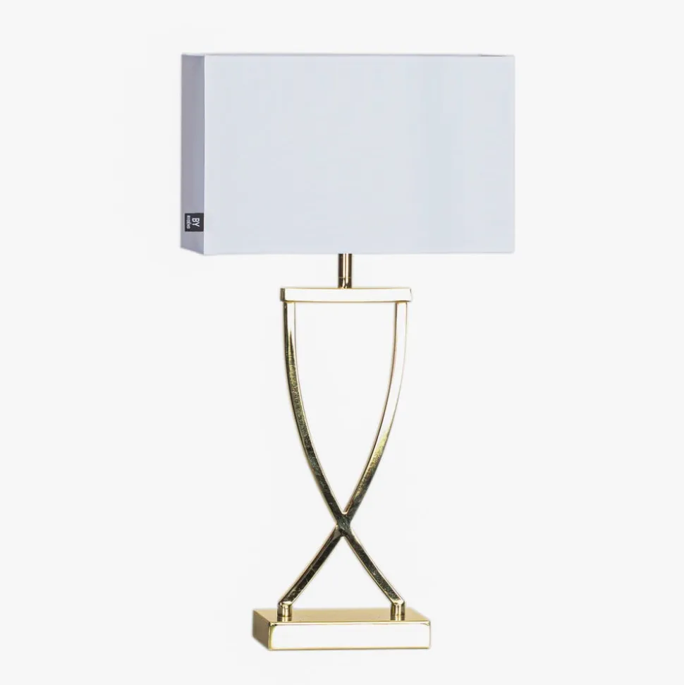 By Rydéns Omega bordlampe messing/hvid højde 52cm