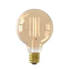 Calex E27 G95 4,5 W LED-filament guld 821, dæmpes