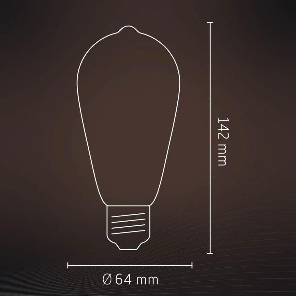 Calex E27 ST64 3,8W LED-filament Flex 821 guld dim