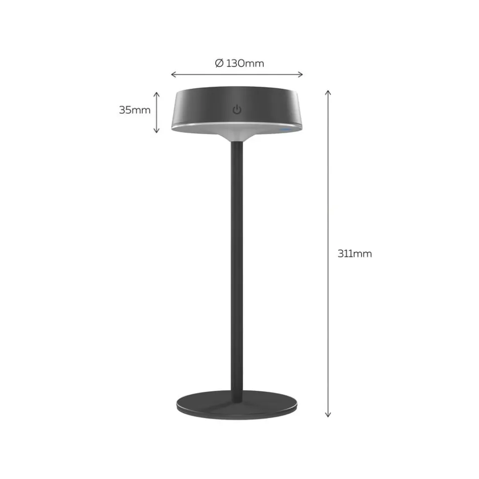 Calex LED-bordlampe Parma, dæmpbar, sort