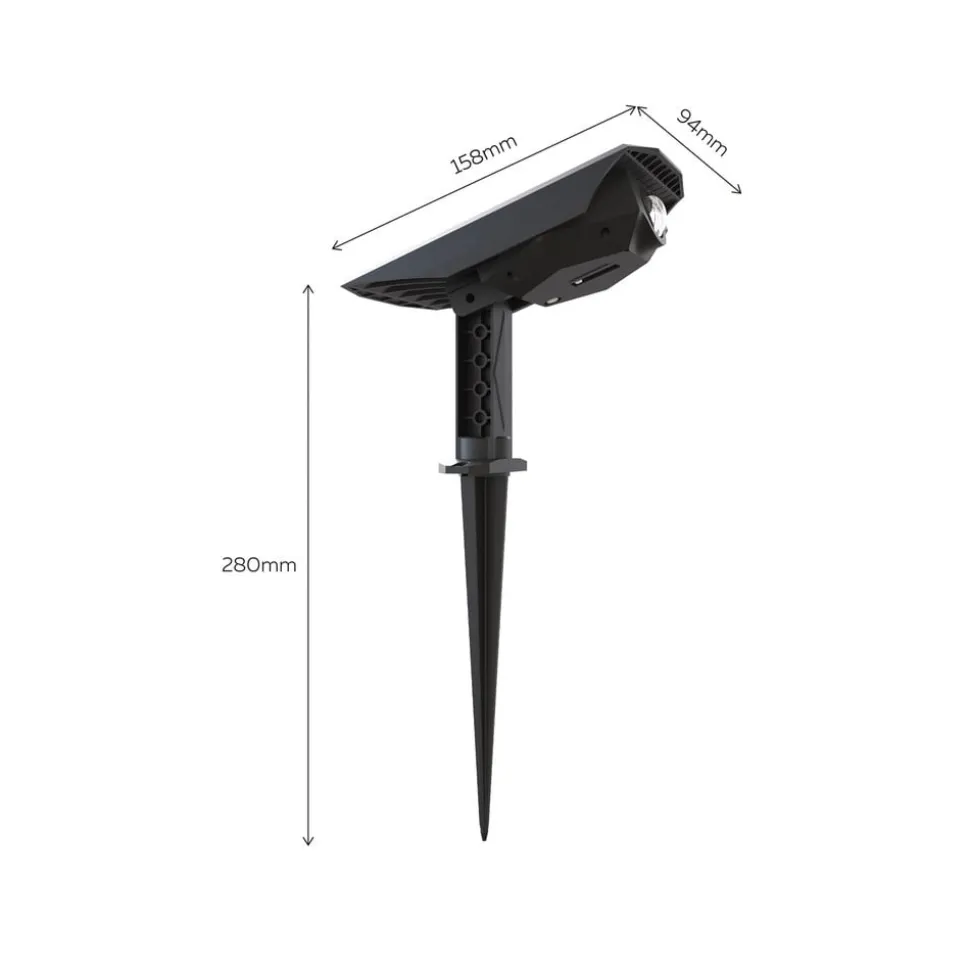 Calex LED-spot med jordspyd Padoa, 2-pak, sort