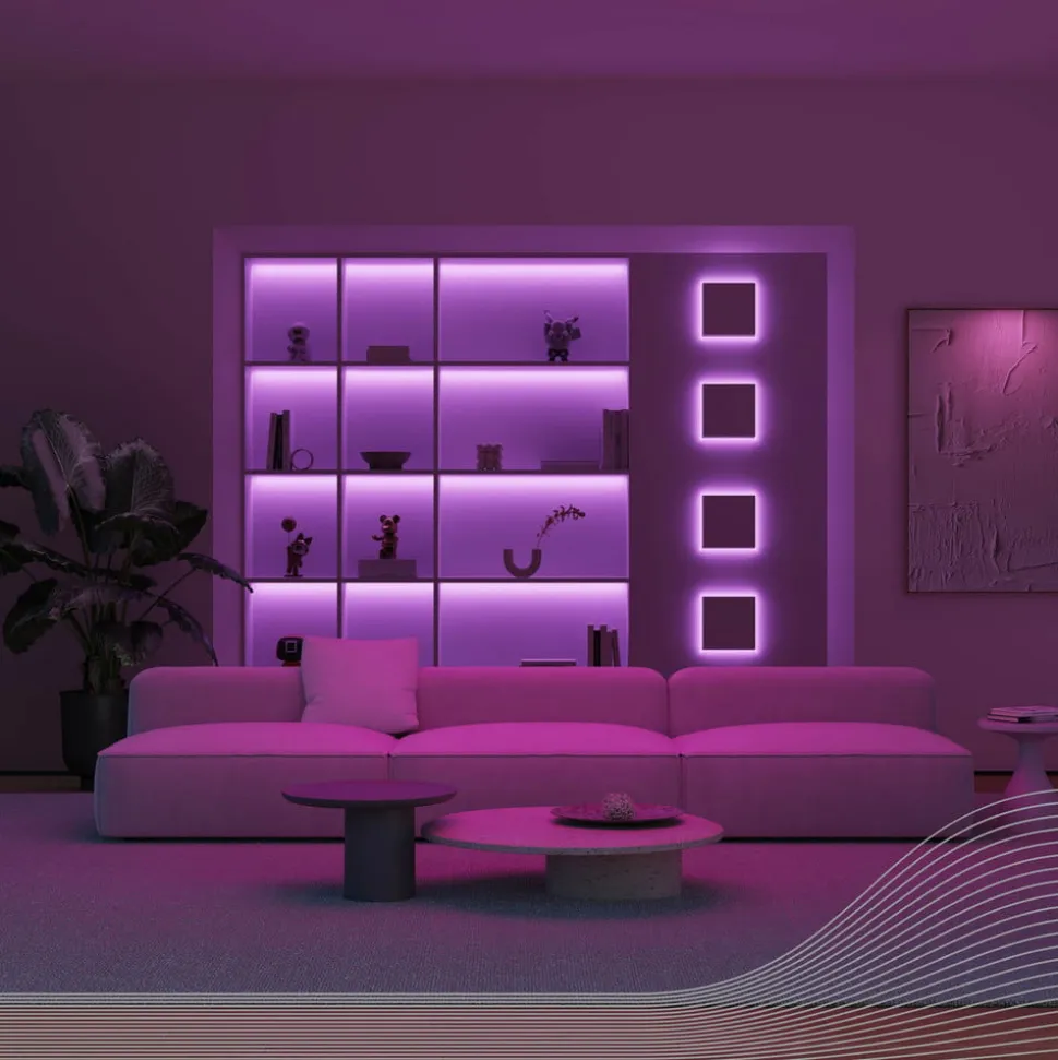 Calex LED-strip Vibey, længde 2 m, stik, fjernbetjening, RGB, CCT