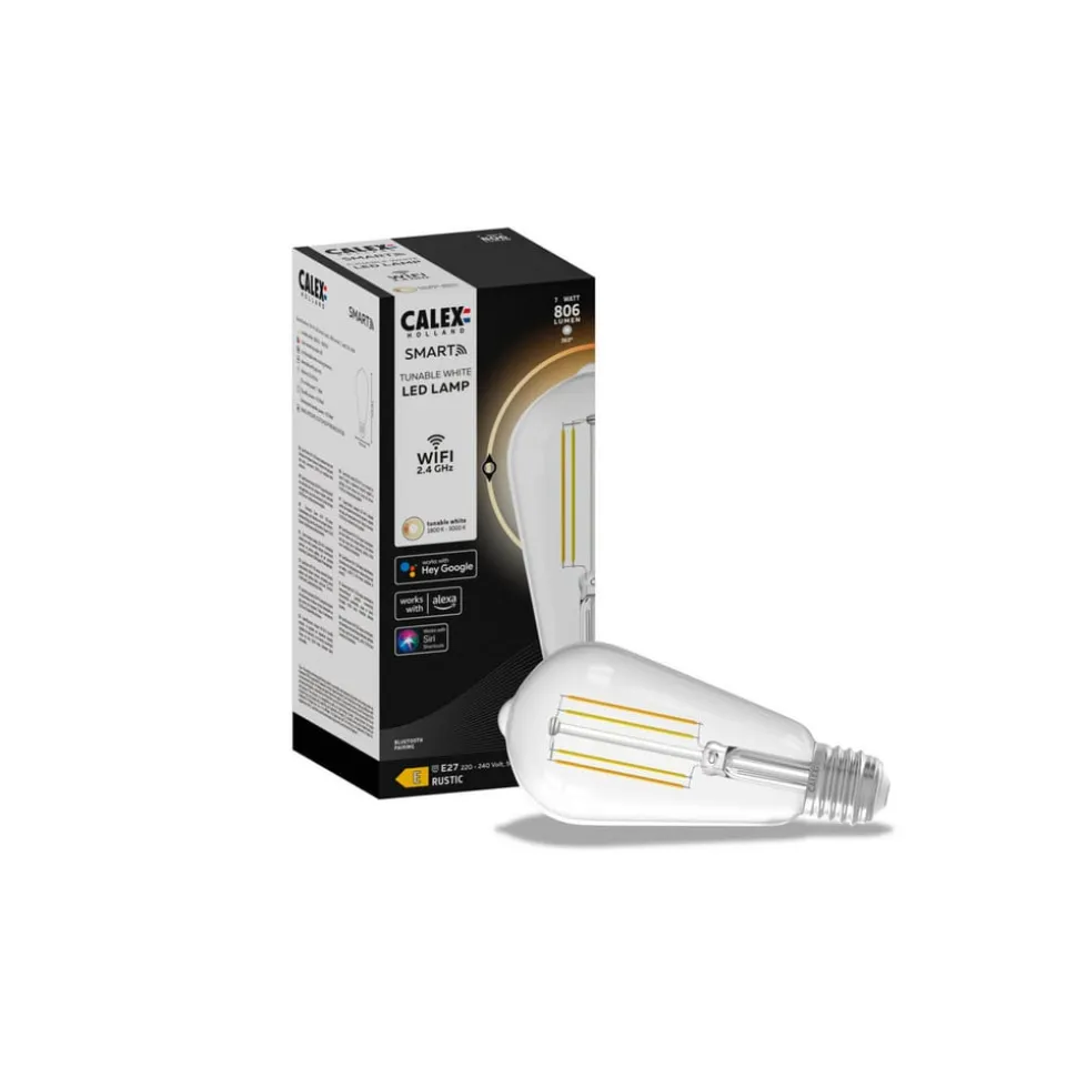 Calex Smart E27 ST64 LED 7 W filament 1800-3000K