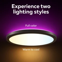 Calex Smart LED-loftlampe HALO Ø 40 cm sort IP54 RGB CCT