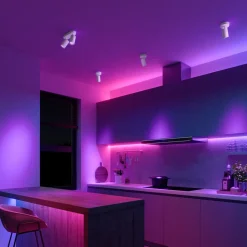 Calex Smart loftspot hvid længde 22 cm 2 lyskilder GU10-LED RGBW