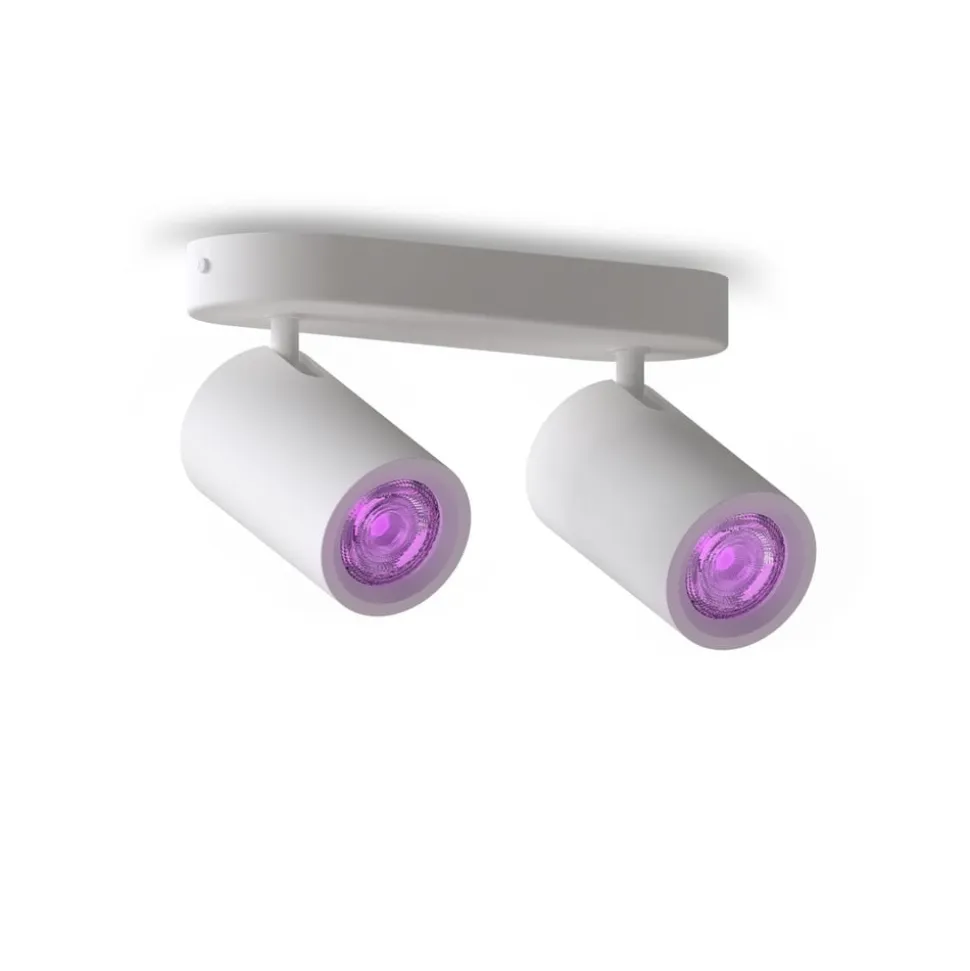 Calex Smart loftspot hvid længde 22 cm 2 lyskilder GU10-LED RGBW