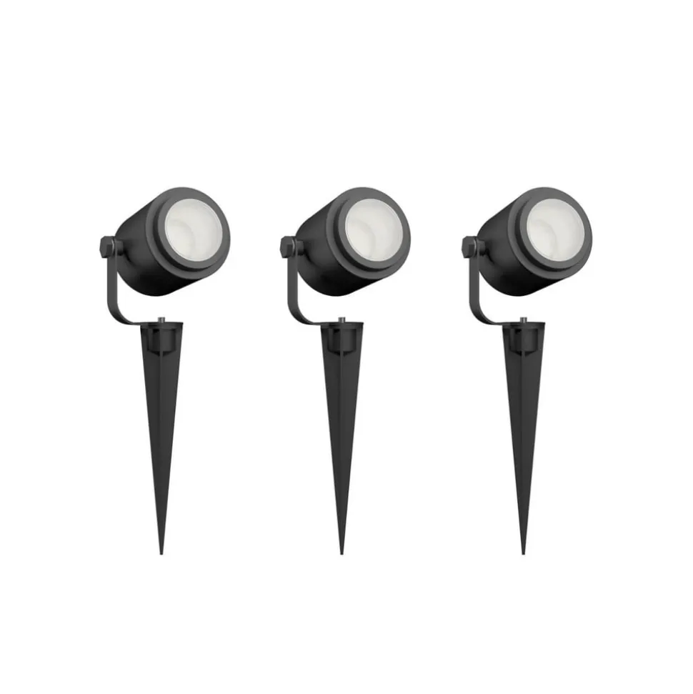 Calex Smart Outdoor Spotlight, jordspyd, sæt med 3 stk