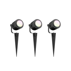 Calex Smart Outdoor Spotlight, jordspyd, sæt med 3 stk