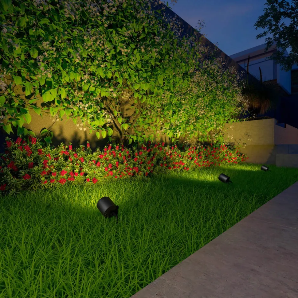 Calex Smart Outdoor Spotlight, jordspyd, sæt med 3 stk
