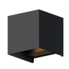 Calex udendørs LED-væglampe Cube, op/ned, højde 10 cm, sort