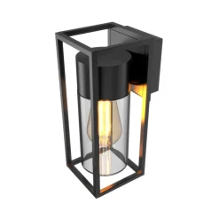 Calex udendørs væglampe, bundstik, aluminium, sort
