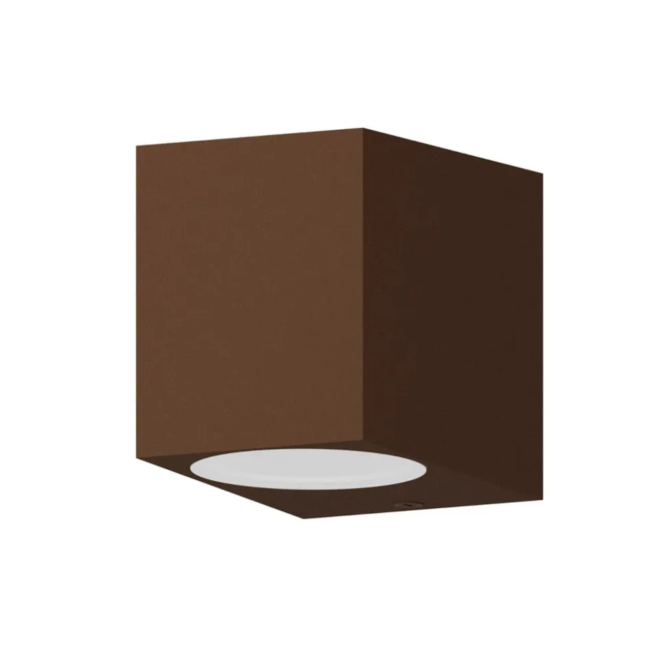 Calex udendørs væglampe GU10, downlight, højde 8 cm, rustbrun