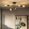 Cambridge loftlampe, 6 lyskilder, sort
