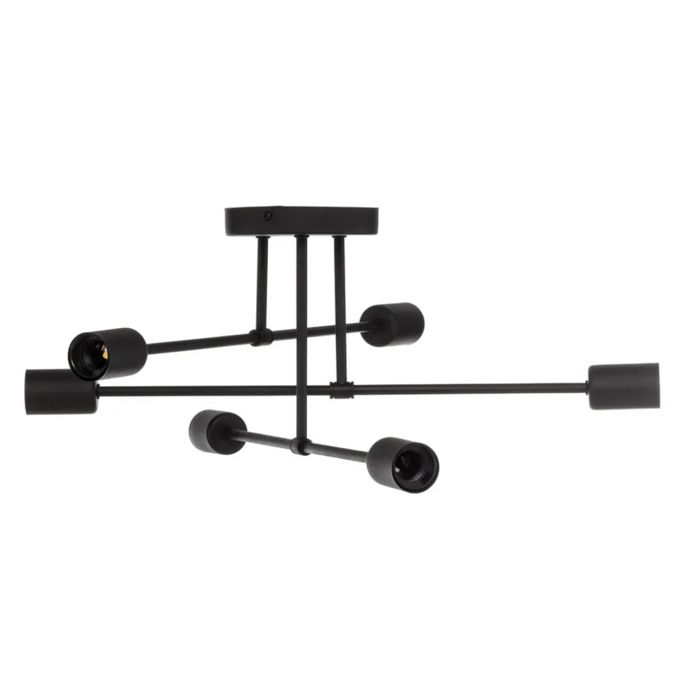 Cambridge loftlampe, 6 lyskilder, sort