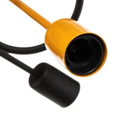 Cambridge loftlampe, 4 lyskilder, sort-orange