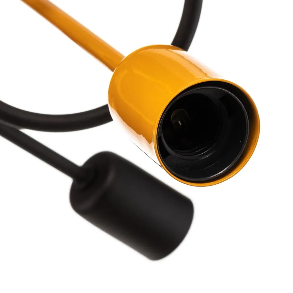 Cambridge loftlampe, 4 lyskilder, sort-orange