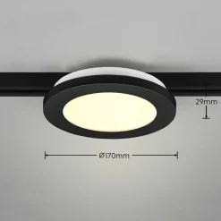 Camillus LED-skinnelampe til DUOline, sort, Ø 17 cm
