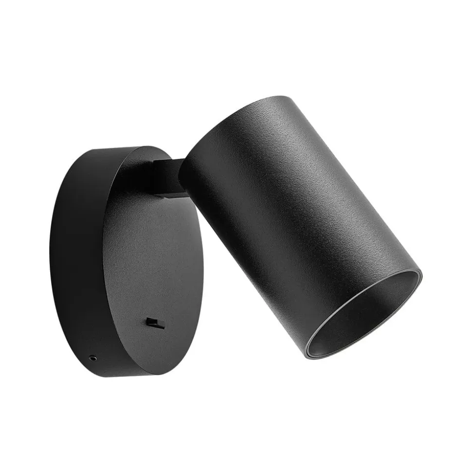 CAN TILT vægspot, sort, Ø 10 cm metal GU10 kontakt