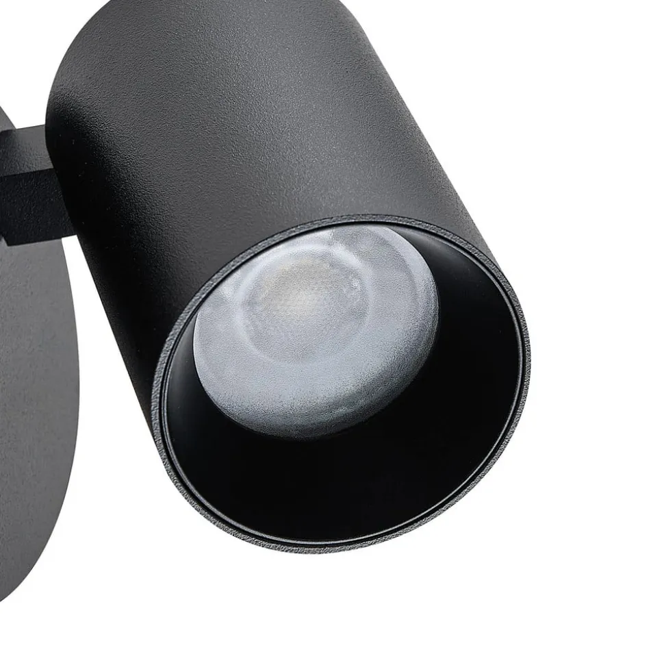 CAN TILT vægspot, sort, Ø 10 cm, metalkontakt USB