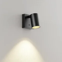 CAN TILT vægspot, sort, 10 x 10 cm, metal GU10 kontakt