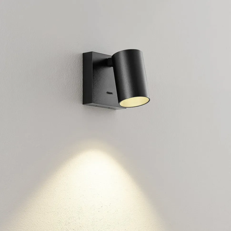 CAN TILT vægspot, sort, 10 x 10 cm, metal GU10 kontakt