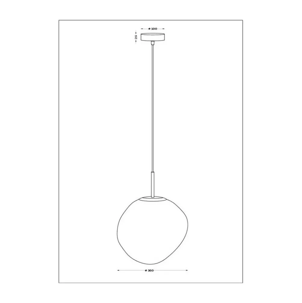 Canopus hængelampe, sølvfarvet, Ø 36 cm, glas, E27