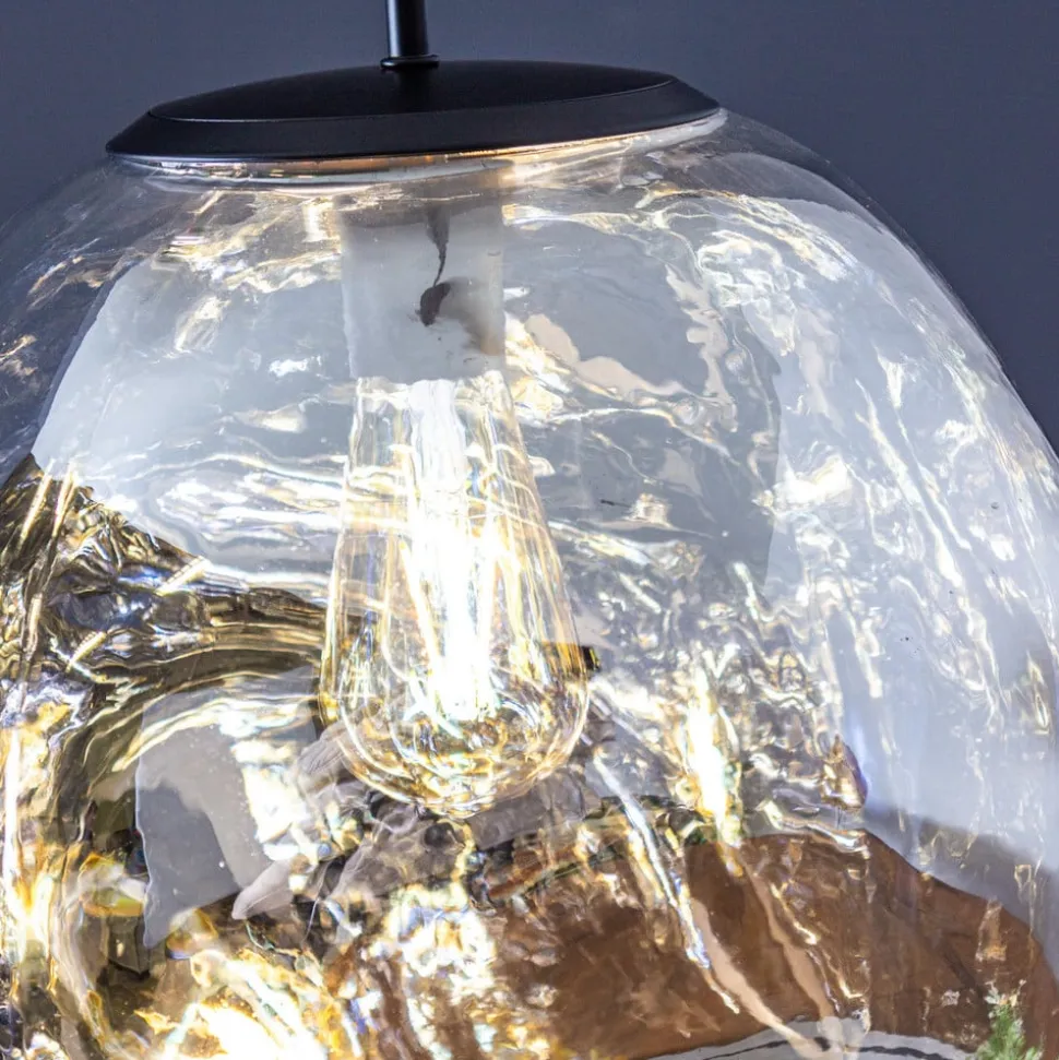 Canopus hængelampe, sølvfarvet, Ø 36 cm, glas, E27