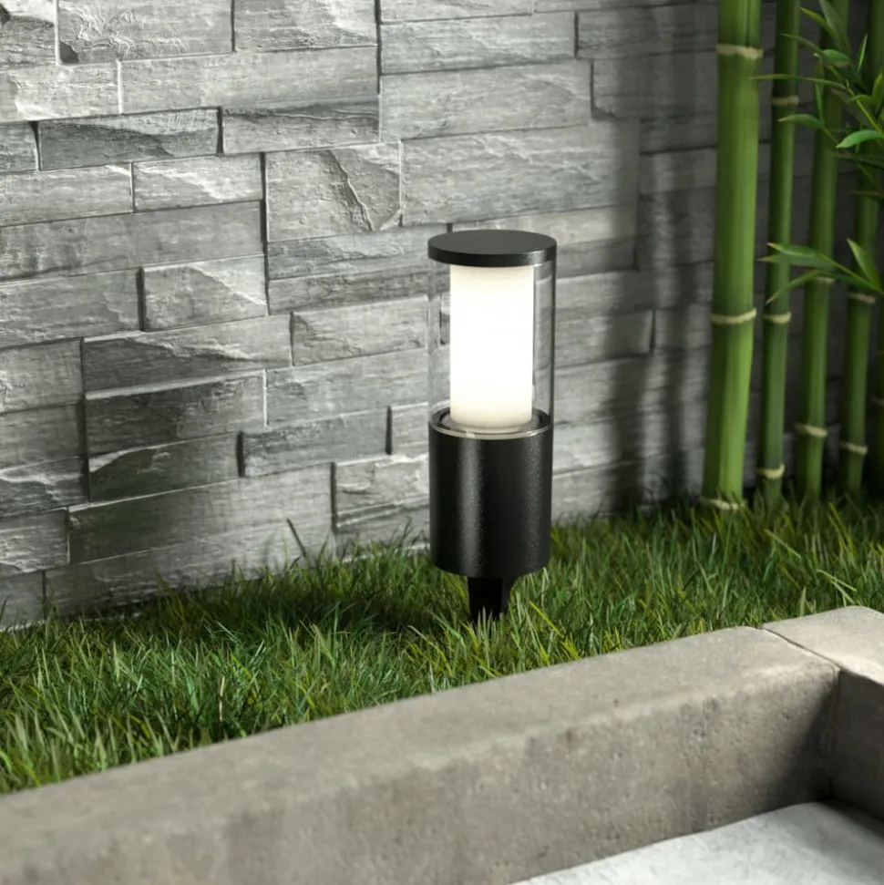 Carlo LED-lampe med jordspyd, sort 25 cm 3,5 W CCT