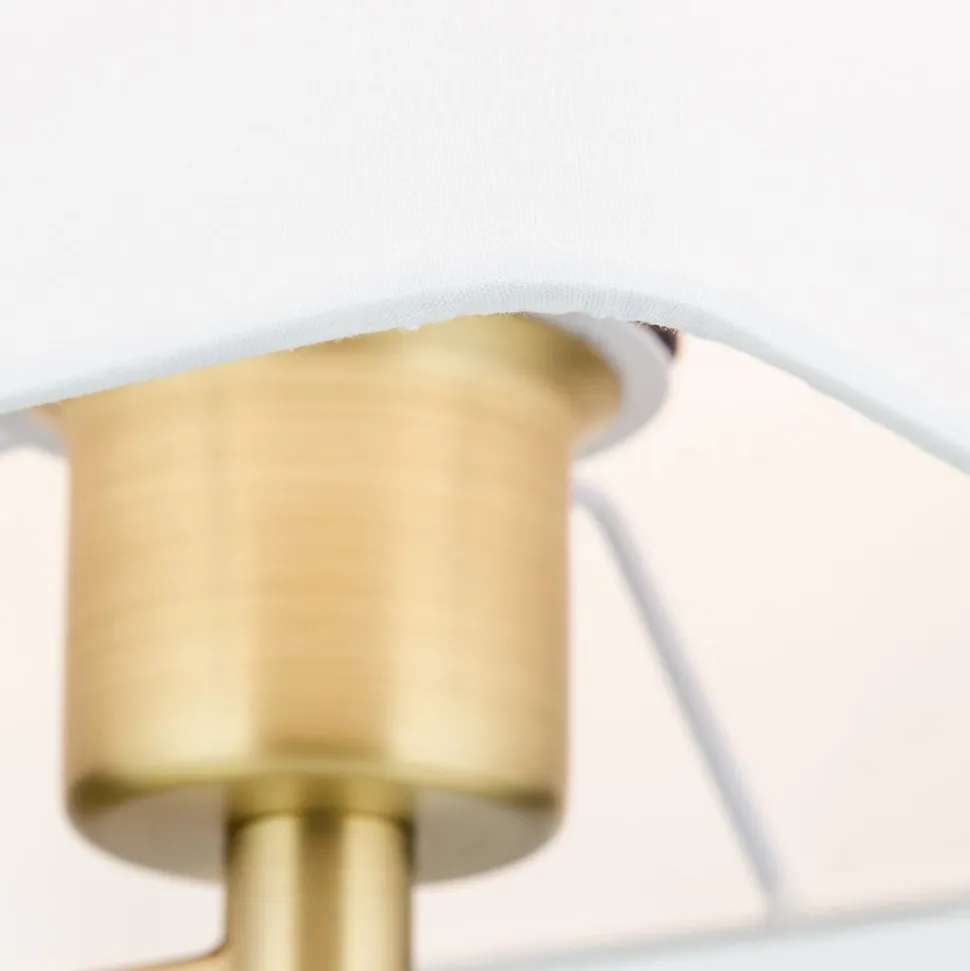 Carlton tekstilgulvlampe, mat messing