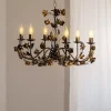 Carolina lysekrone, bronzefarvet, 6 lyskilder, jern